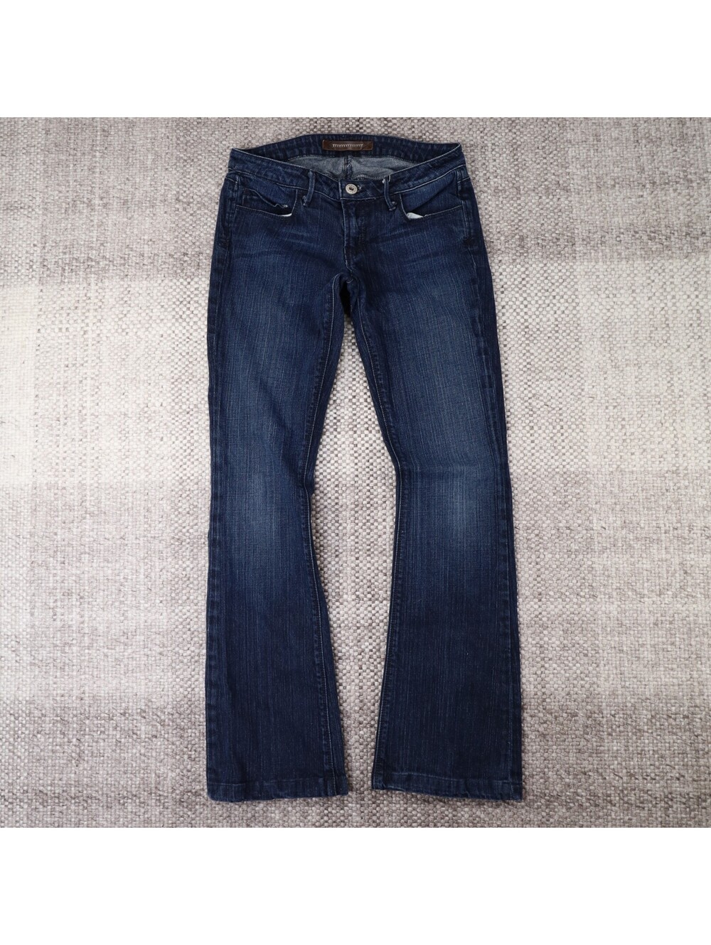 Yanuk Denim Womens 28 Low Rise Flare Bootcut Jeans Blue Dark Wash Measured 30x31